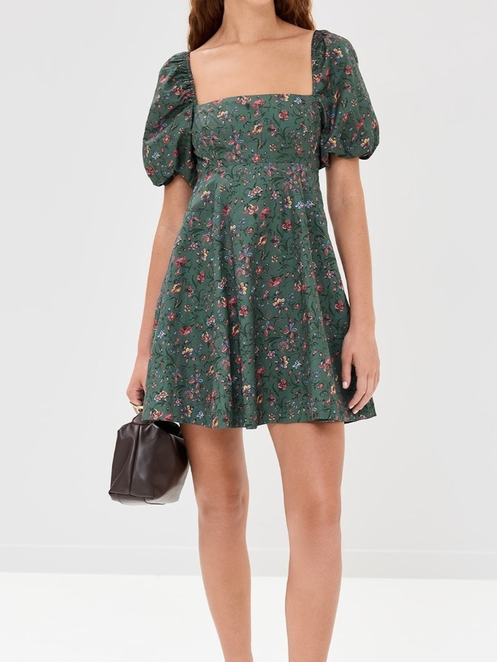 Hill House Home Matilda Mini Dress | Fleur Chintz/Bottle Green | M